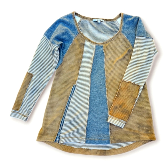 People Like Frank Long Sleeve Tee With Zipper Detail, Size S - Picture 1 of 9